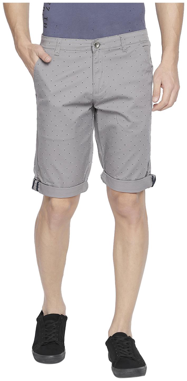 

Beevee Men Cotton Lycra Printed shorts Grey