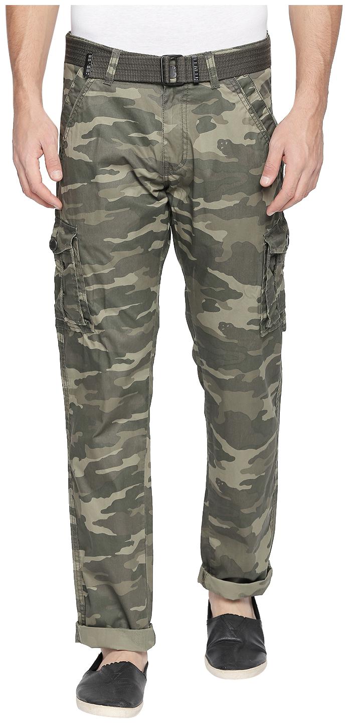 

Beevee Men Green Camouflage Regular fit Wrinkle free Cargos