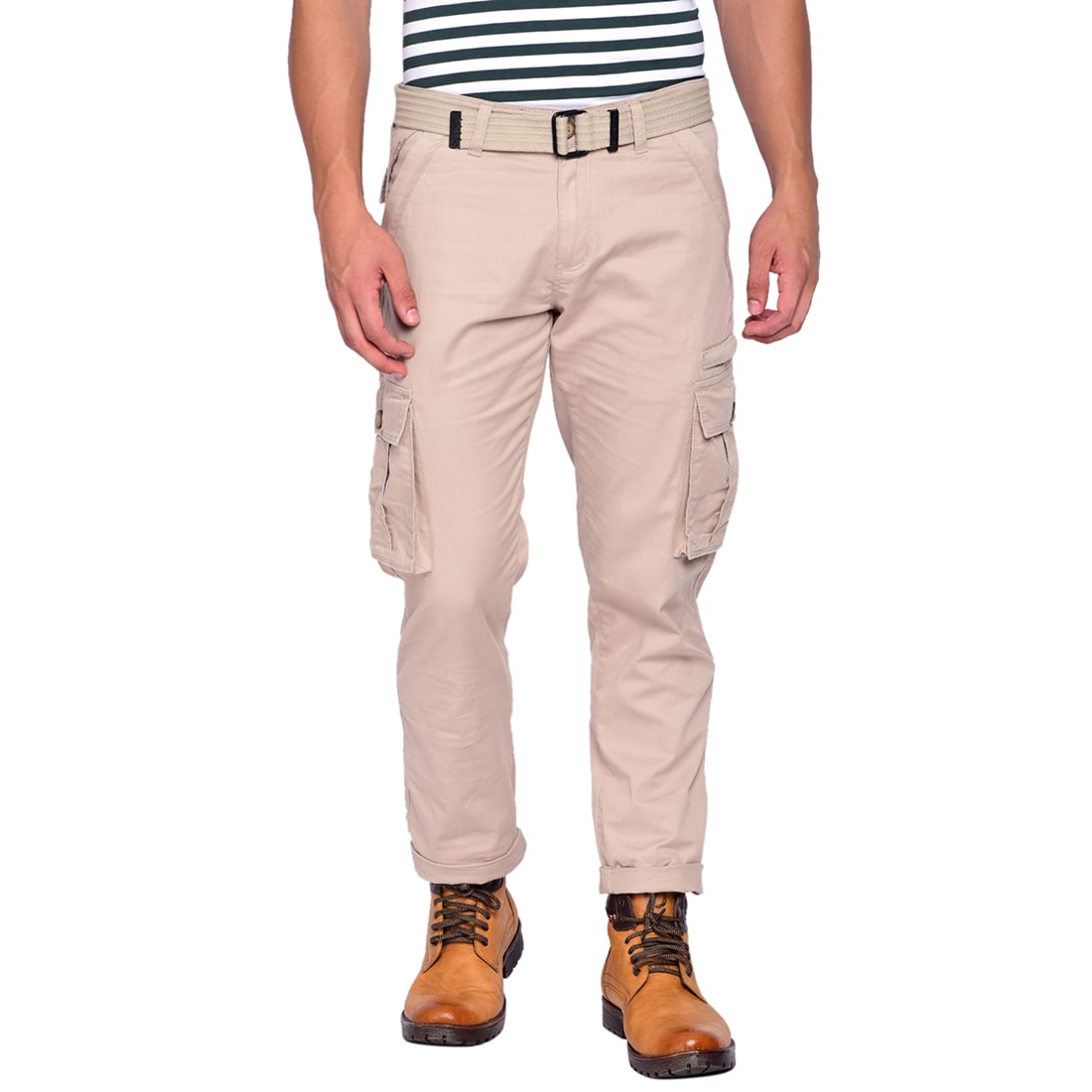 

Beevee Men Beige Solid Regular fit Cargos
