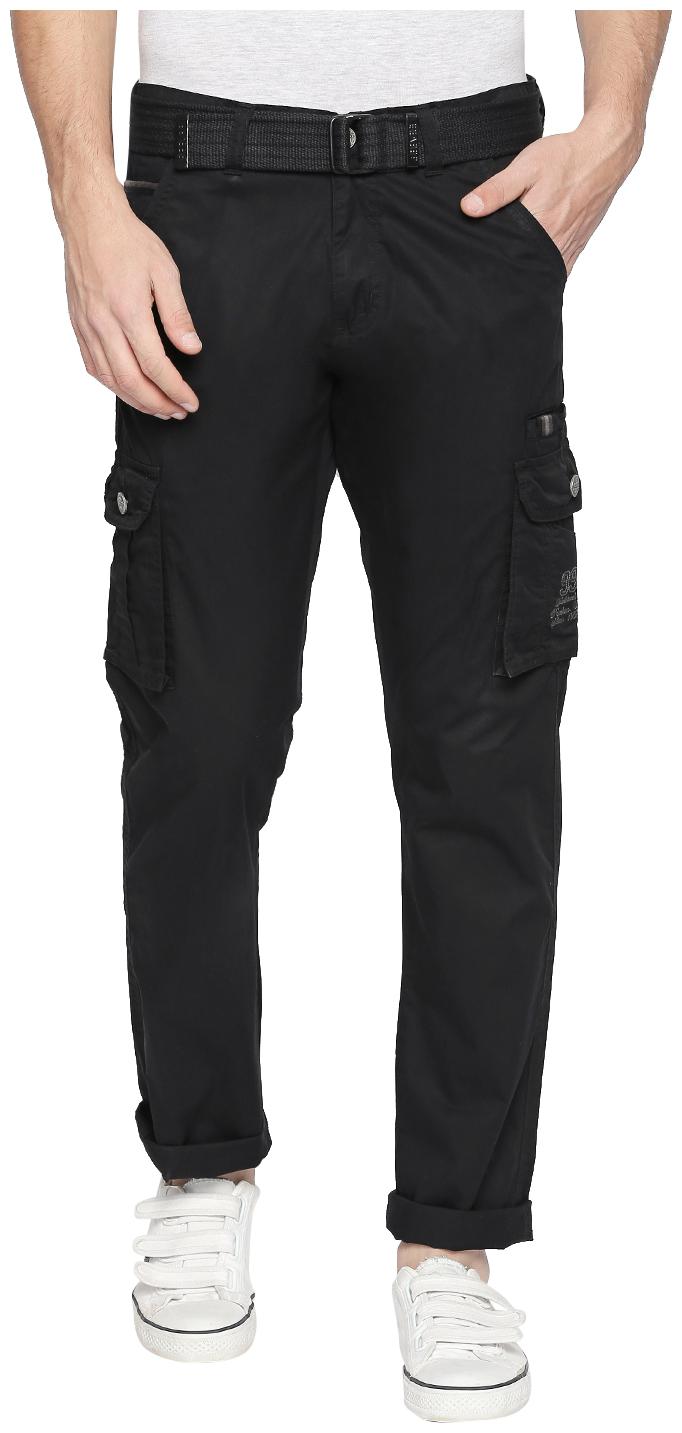 

Beevee Men Black Solid Regular fit Wrinkle free Cargos