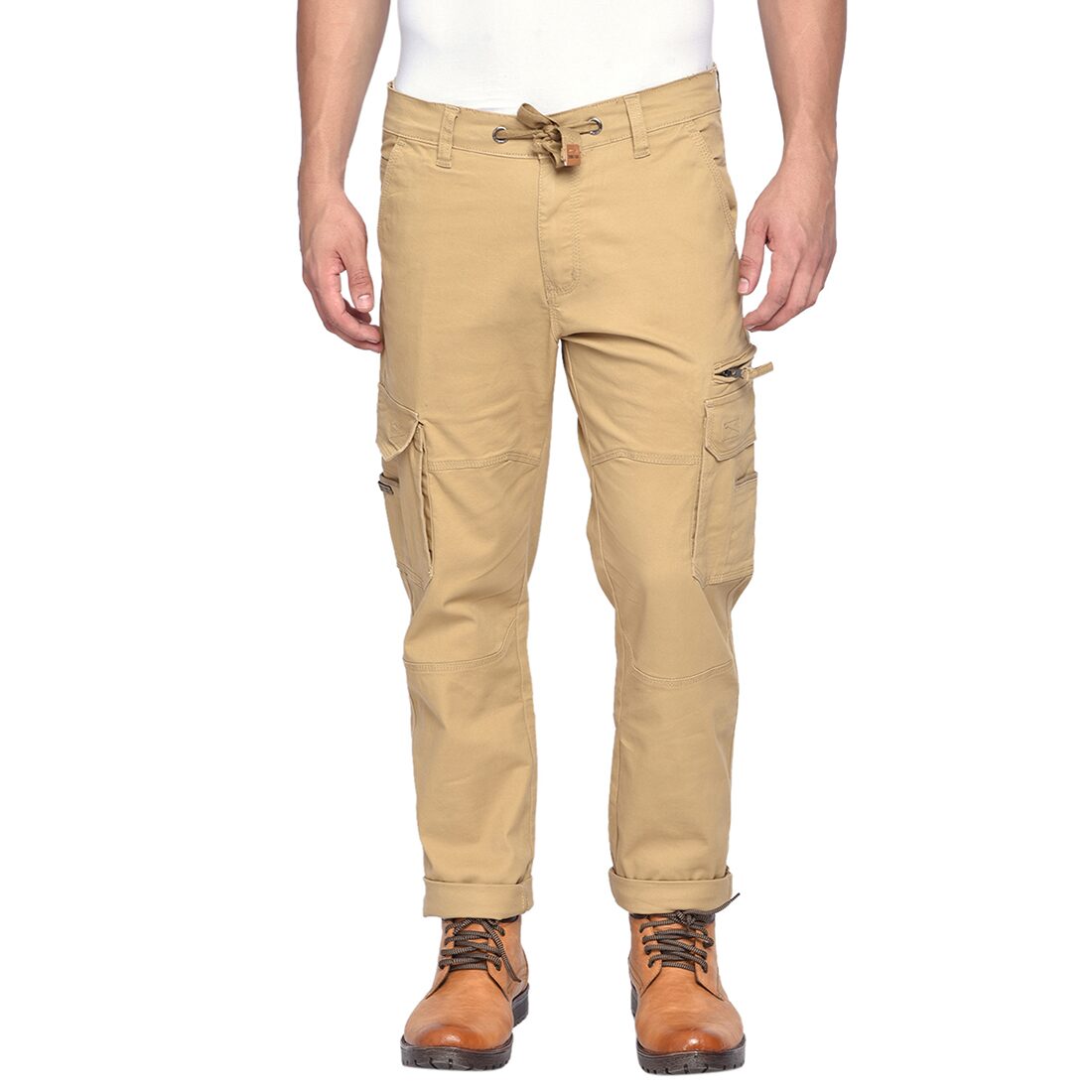 

Beevee Men Beige Solid Regular fit Cargos
