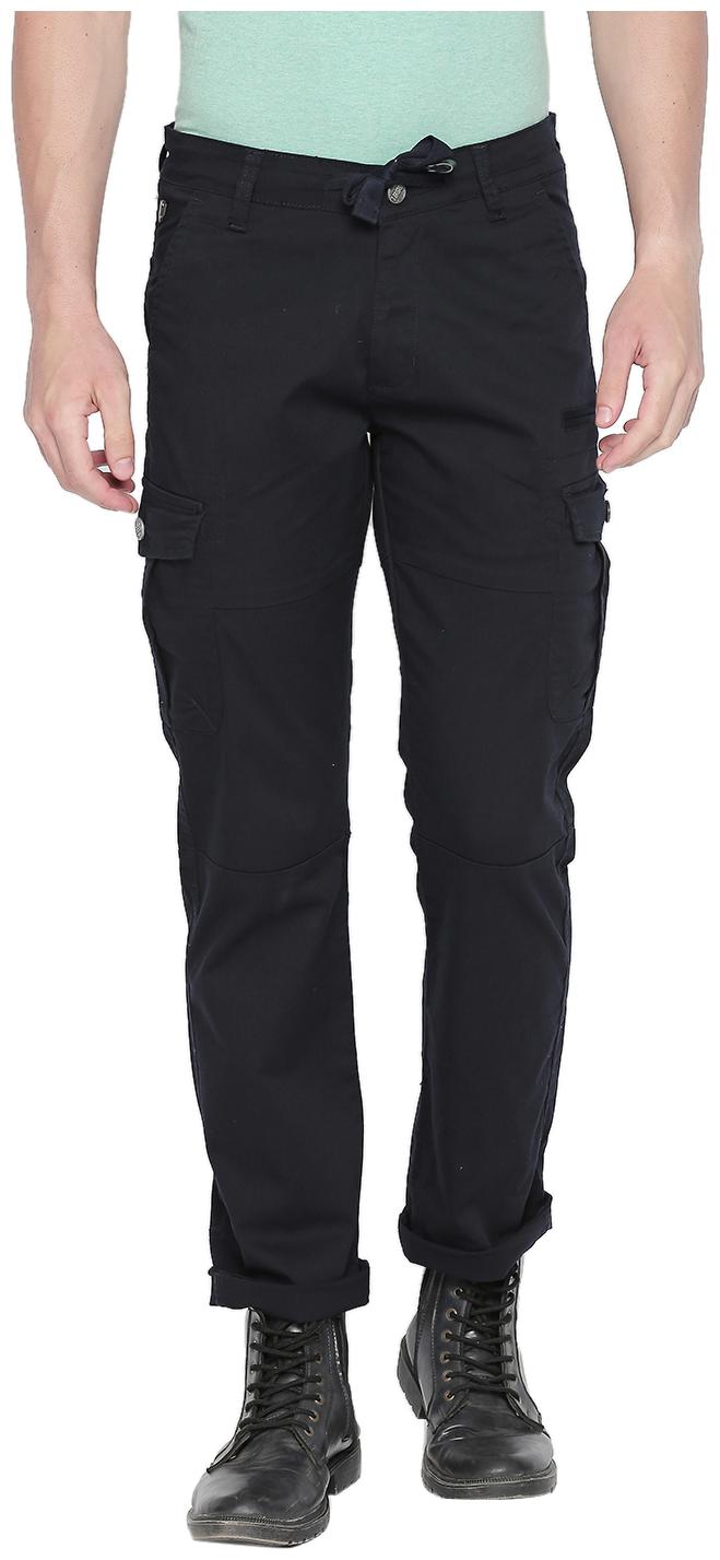 

Beevee Men Cotton Blend Solid Casual Trouser Black