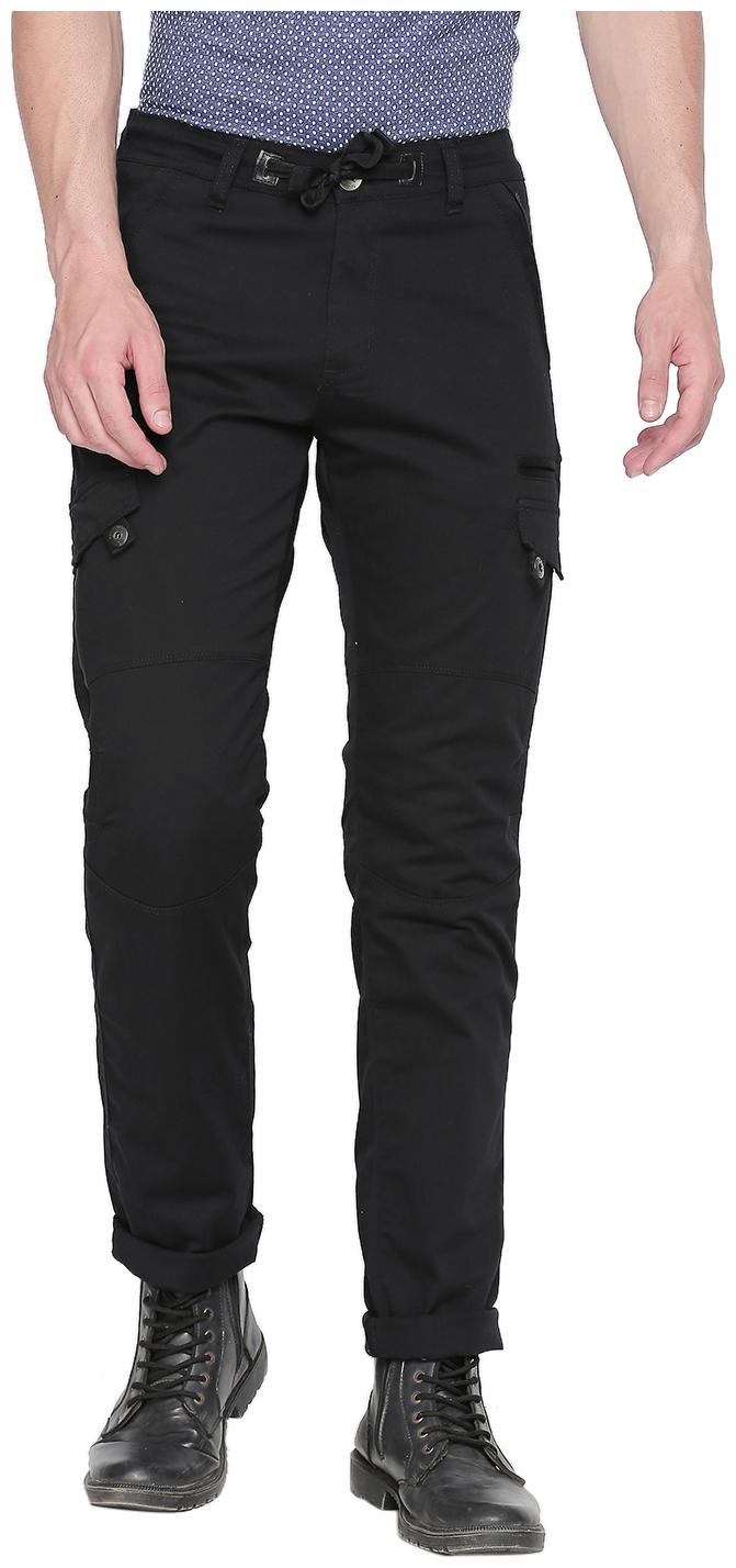 

Beevee Men Cotton Blend Solid Casual Trouser Black
