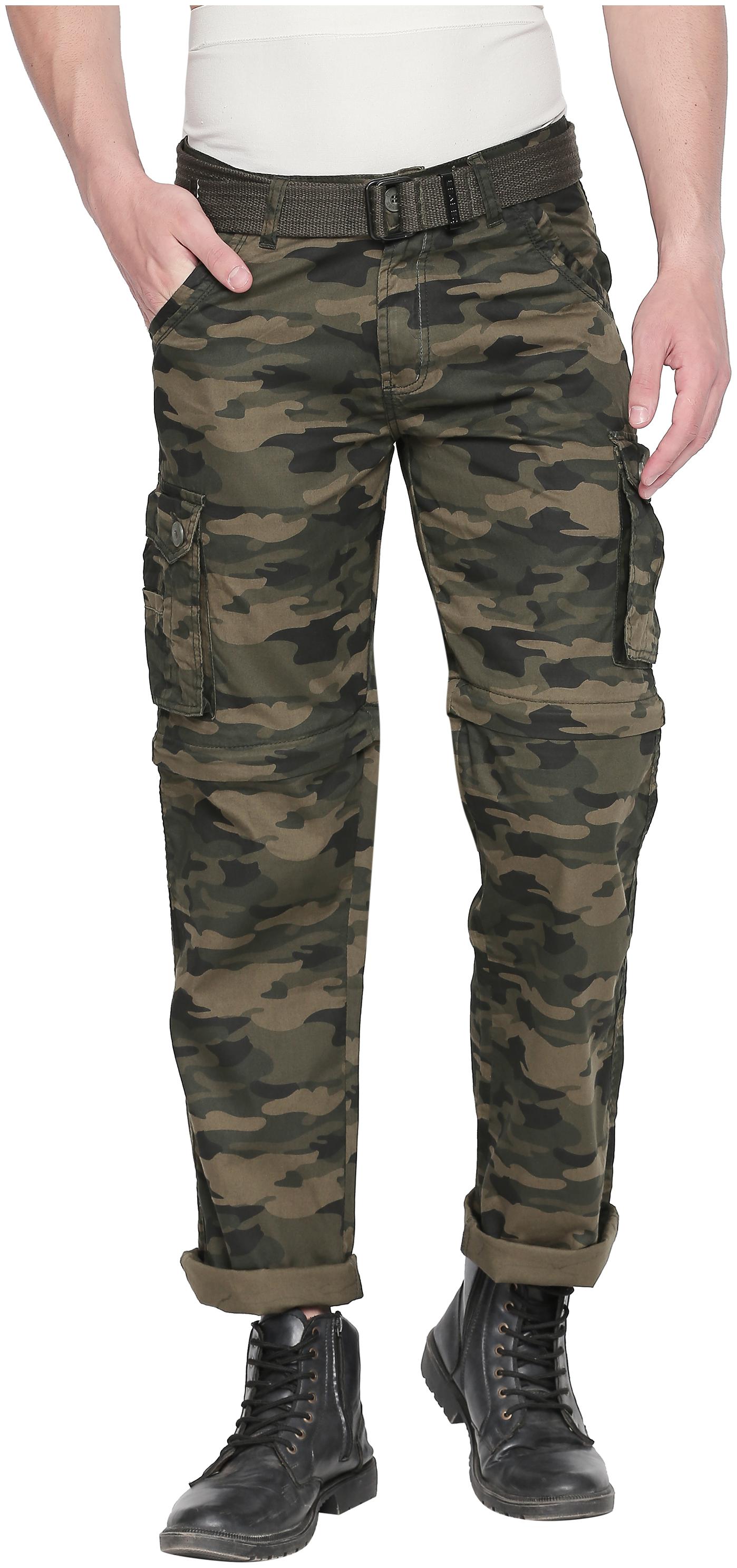 

Beevee Men Green Camouflage Regular fit Cargos