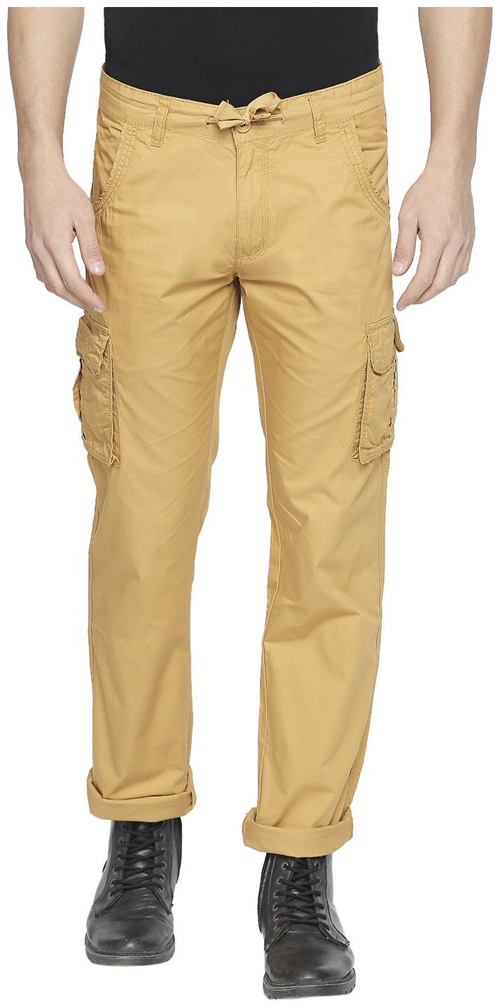 

Beevee Men Yellow Solid Regular fit Cargos