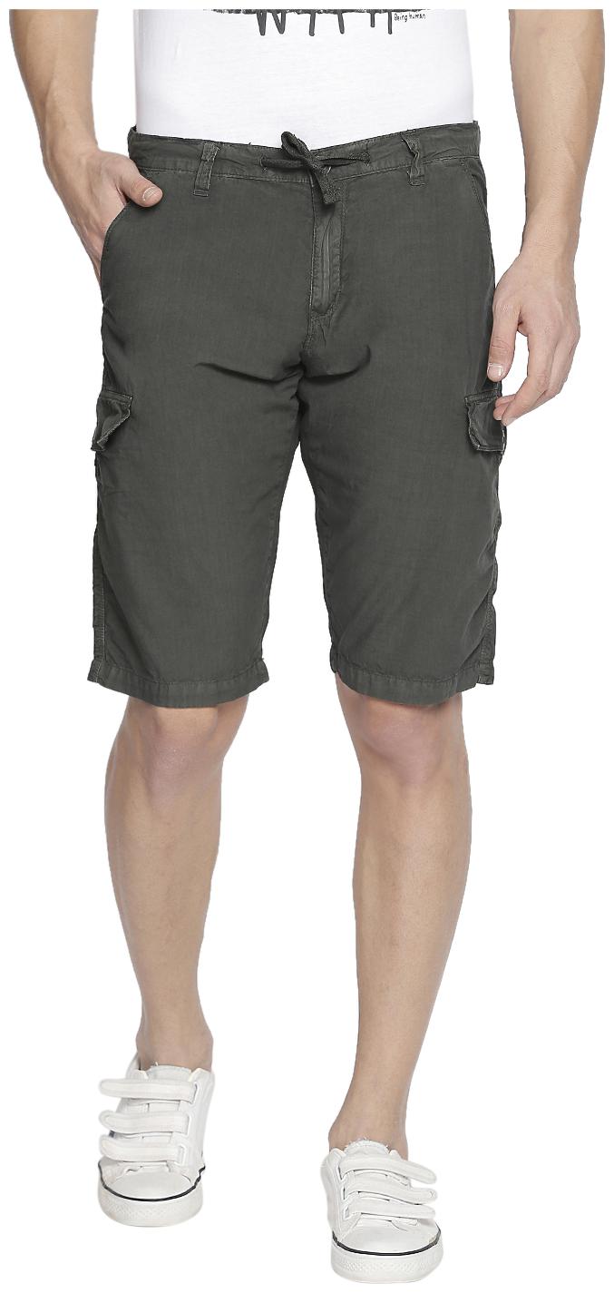 

Beevee Men Cotton Solid shorts Green