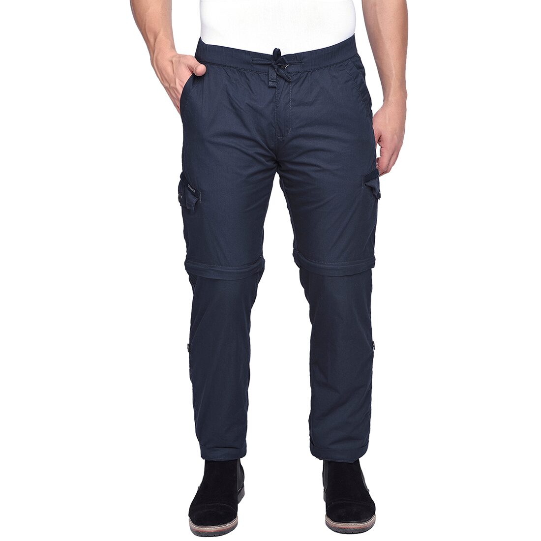 

Beevee Men Navy blue Solid Regular fit Cargos