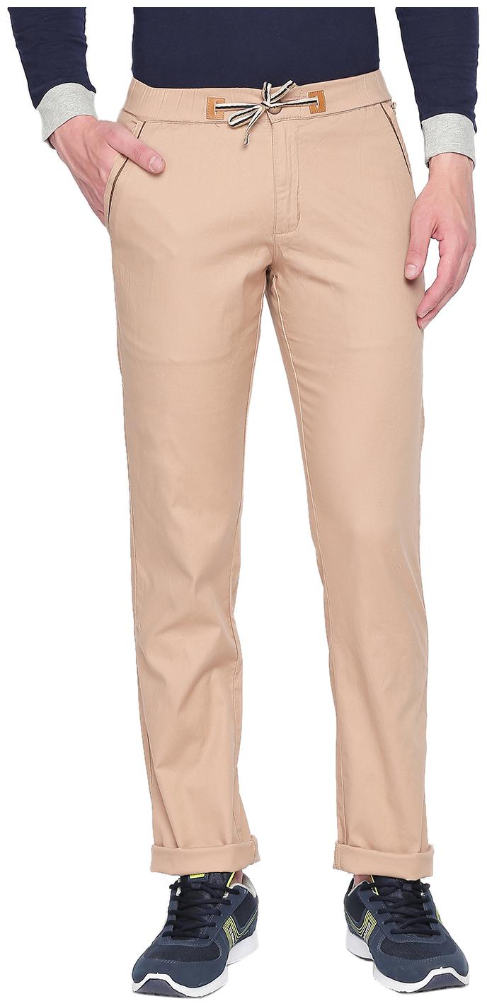 

Beevee Men Cotton Lycra Track Pants Beige color