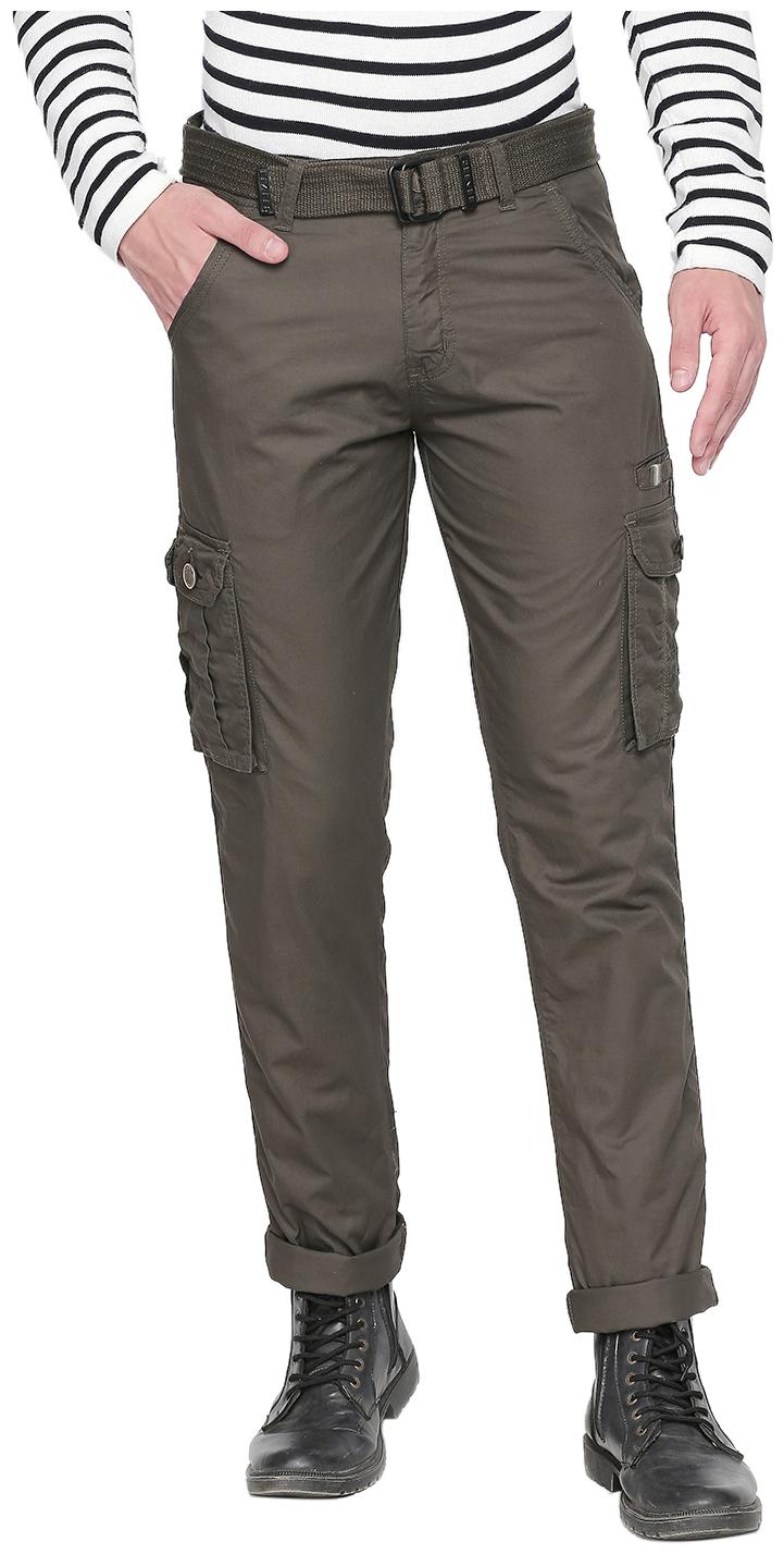 

Beevee Men Cotton Solid Casual Trouser Green