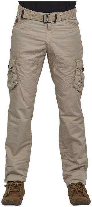 Beevee Men Brown Solid Regular fit Cargos