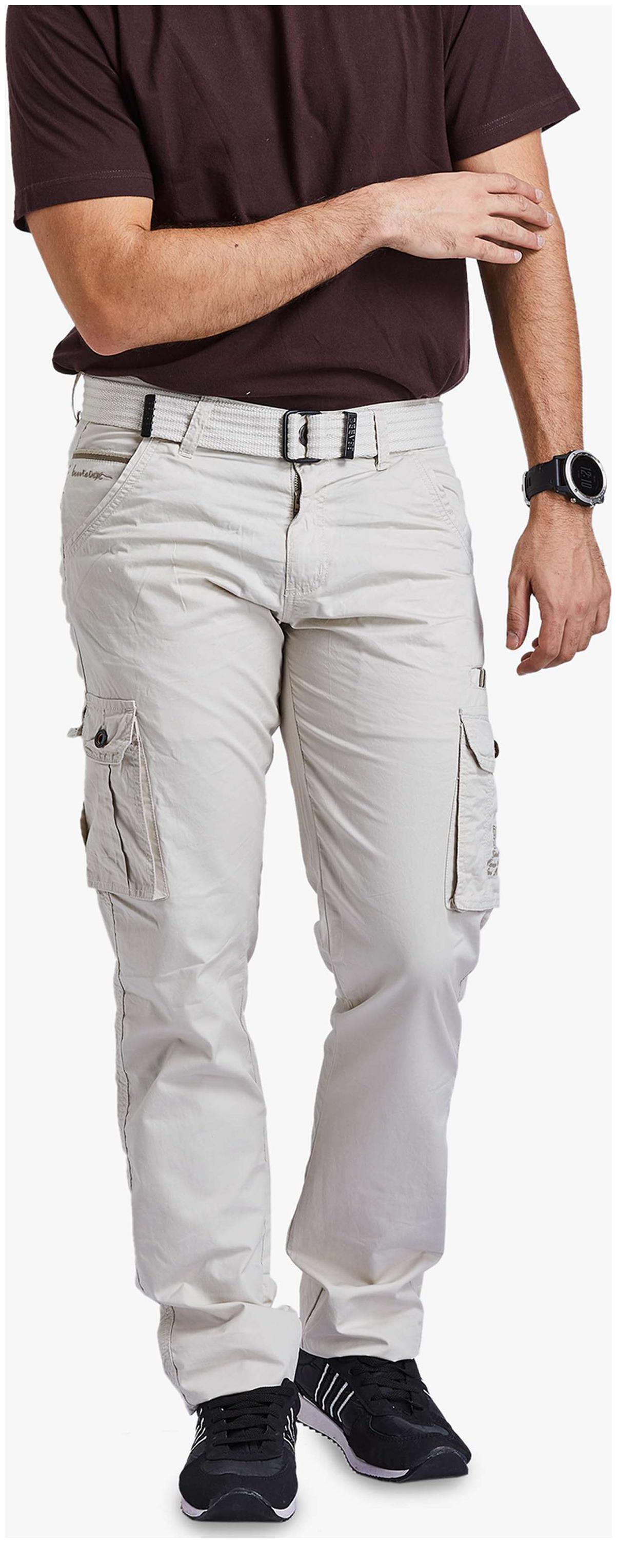 

Beevee Men Grey Striped Regular fit Cargos