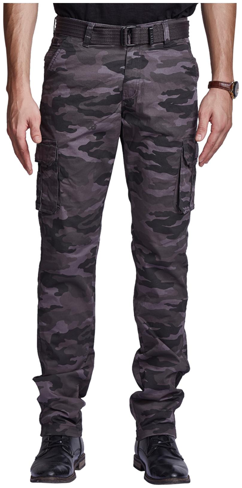 

Beevee Men Grey Printed Regular fit Cargos