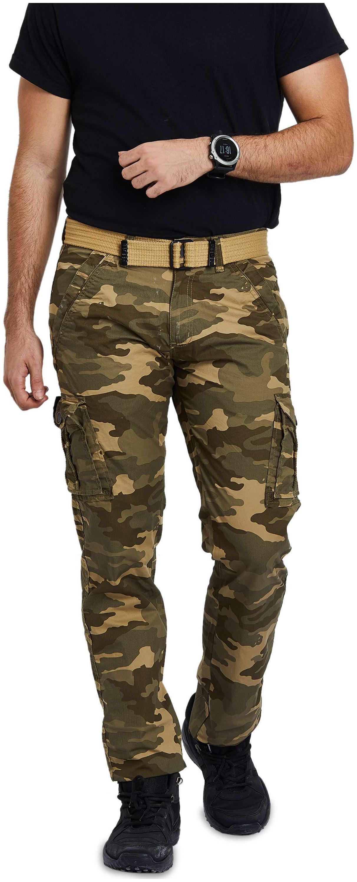 

Beevee Men Green Camouflage Regular fit Cargos