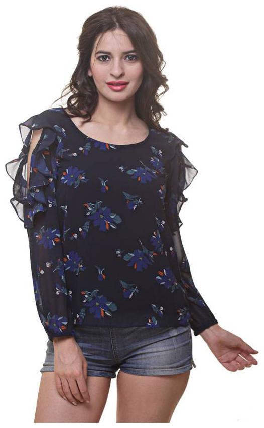 

BEF FASHION Women Floral Regular top - Blue