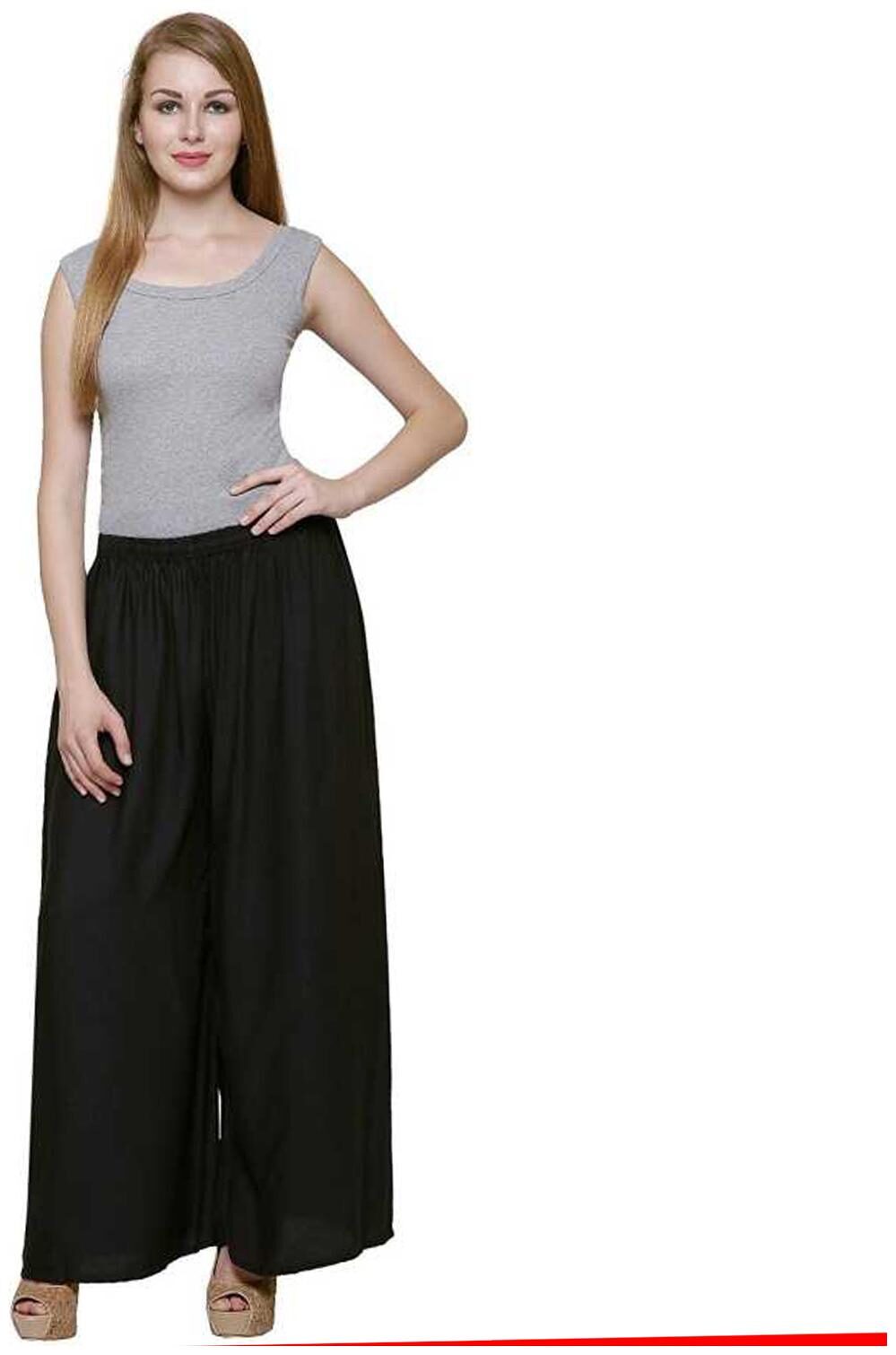 

BEF FASHION Black Solid Flared Palazzo
