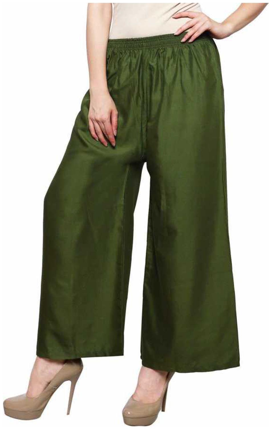 

BEF FASHION Green Solid Flared Palazzo