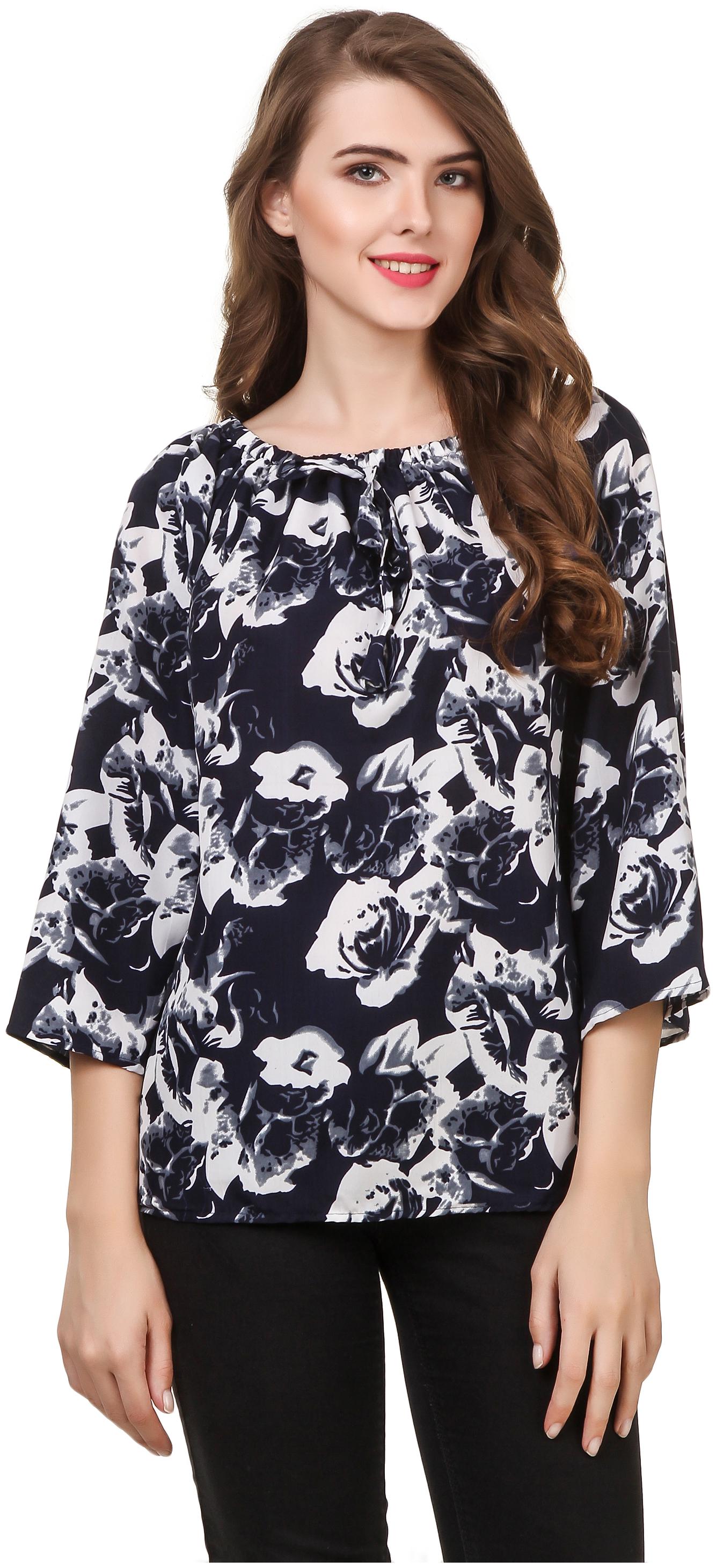 

BEF FASHION Women Floral Regular top - Blue