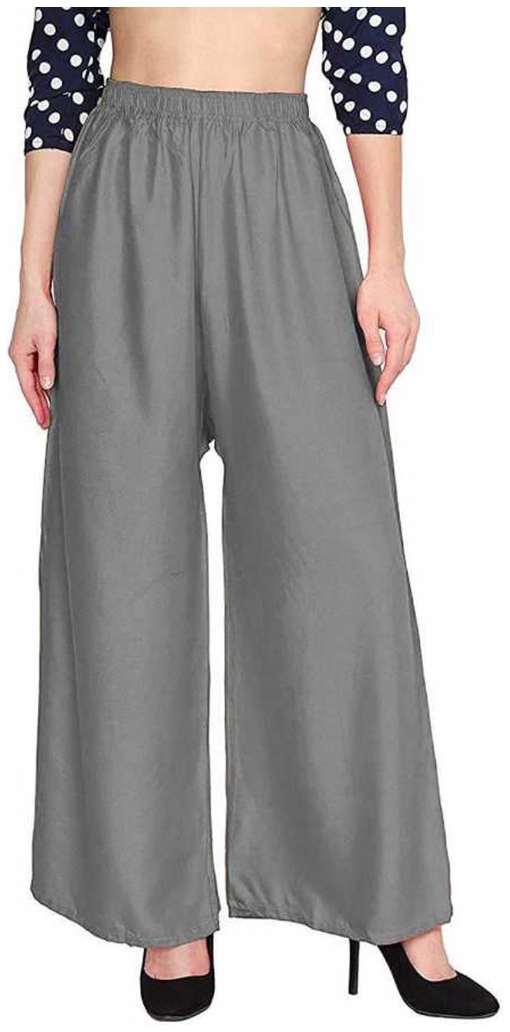 

BEF FASHION Grey Solid Flared Palazzo