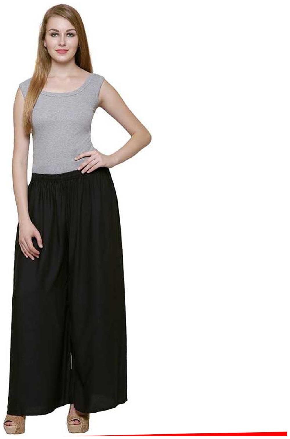 

BEF FASHION Black Solid Flared Palazzo