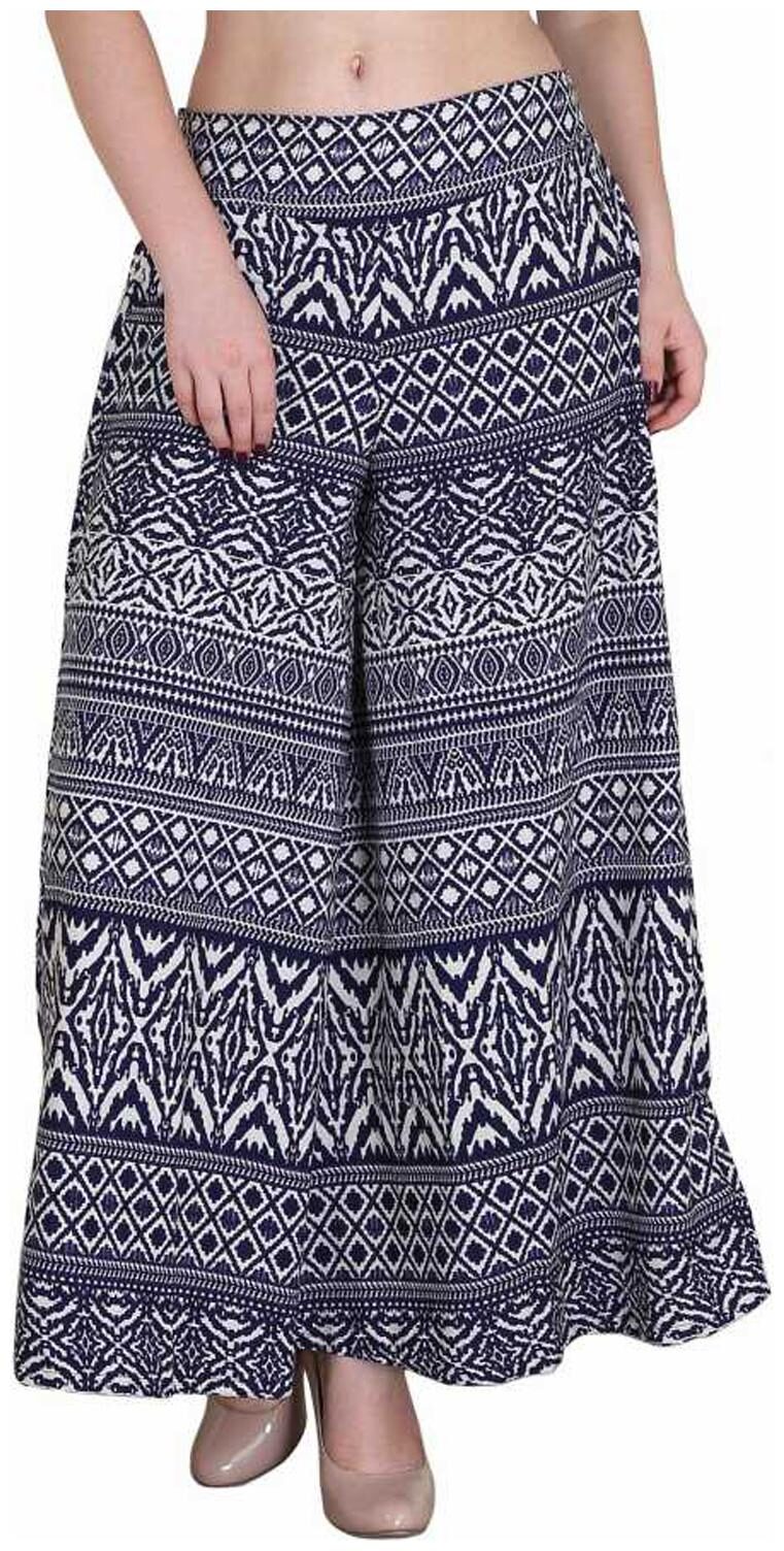 

BEF FASHION Blue Printed Flared Palazzo