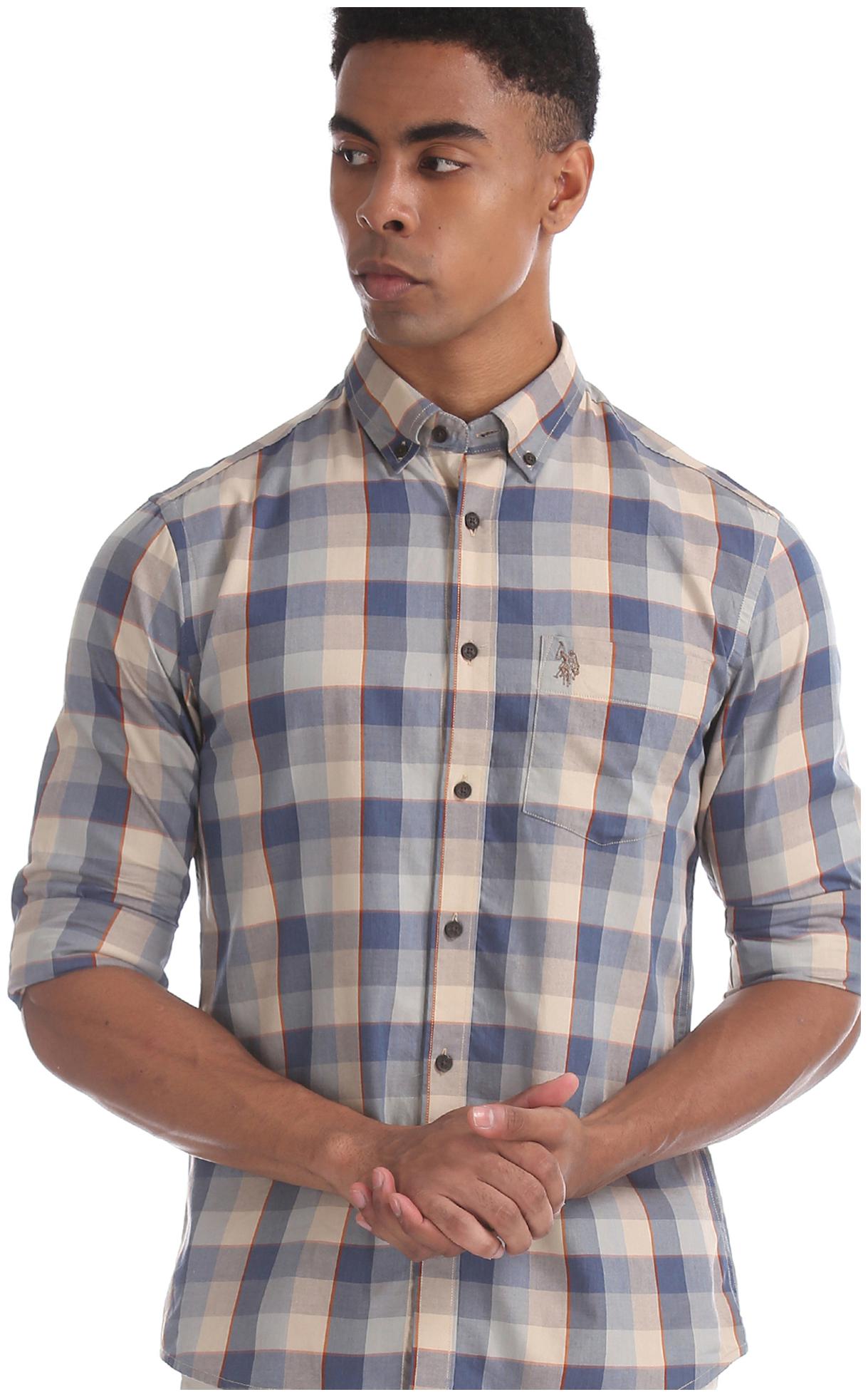 

U S Polo Assn Men Multi Checked Regular Fit Casual Shirt