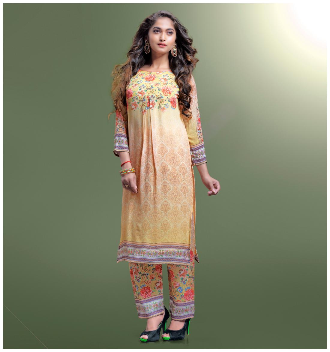 

Admyrin Beige Georgette Kurta With Pant