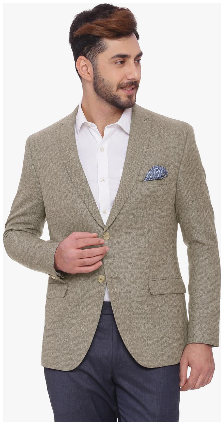 

Beige Textured Slim fit Jacket