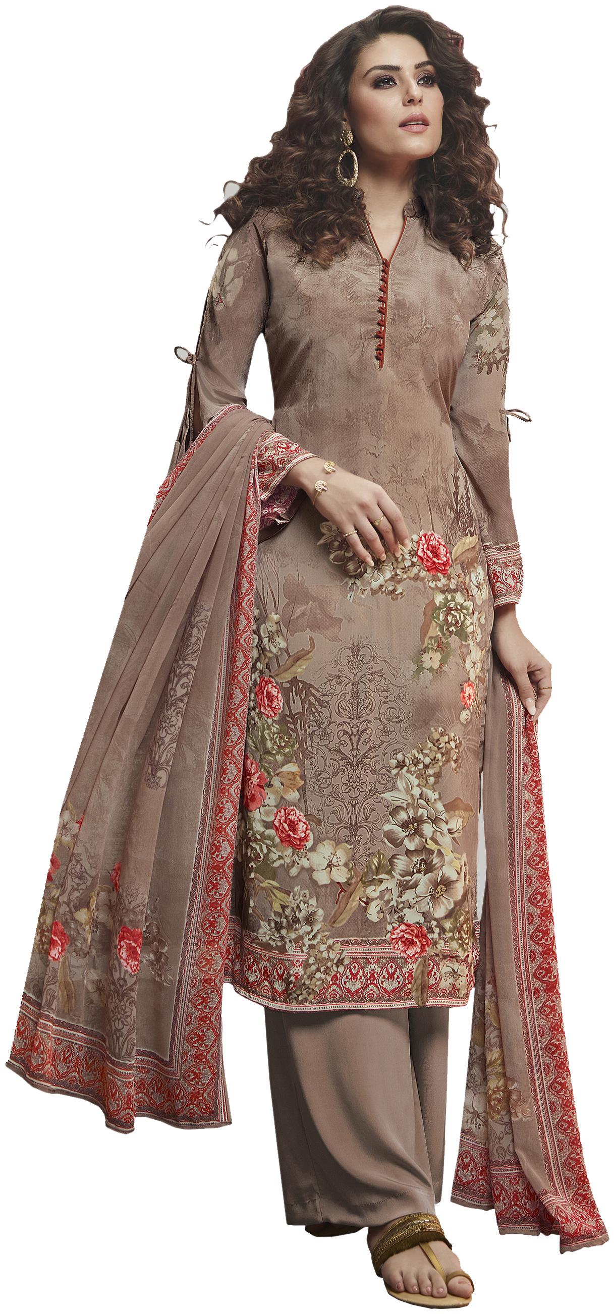 

Vishwam Beige Unstitched Kurta with bottom dupatta With dupatta Dress Material
