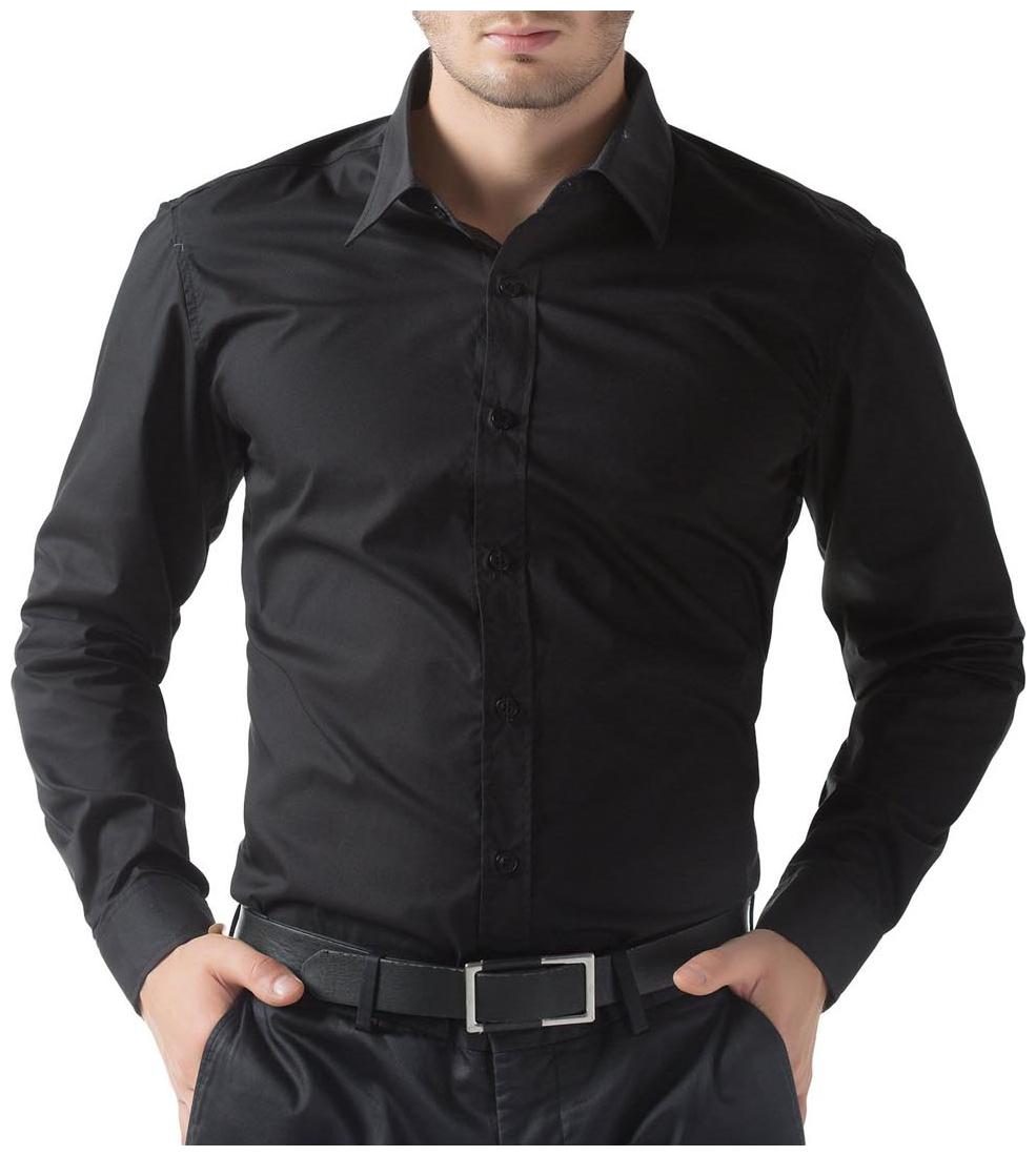 

Being Fab Men Black Solid Regular Fit Casual Shirt