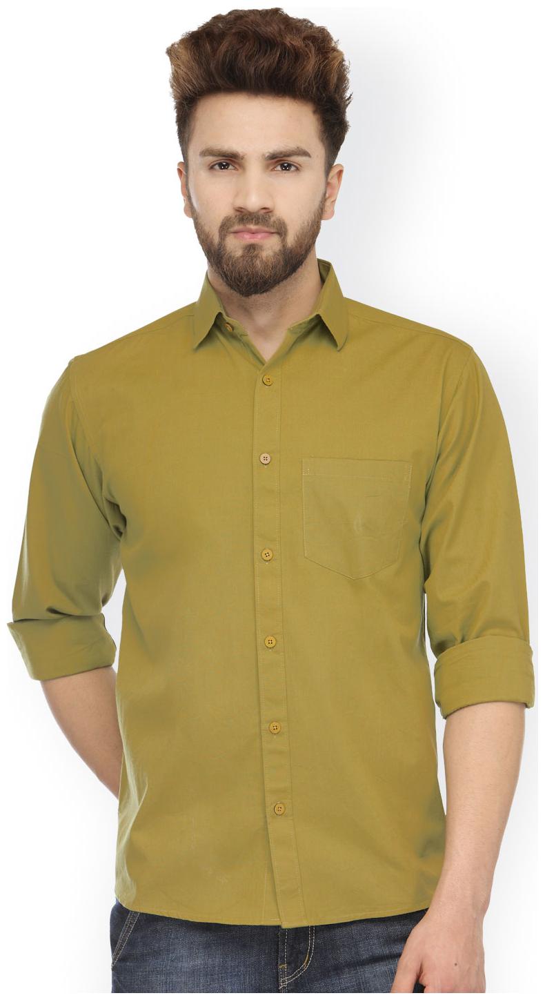 

Being Fab Men Yellow Solid Slim Fit Casual Shirt