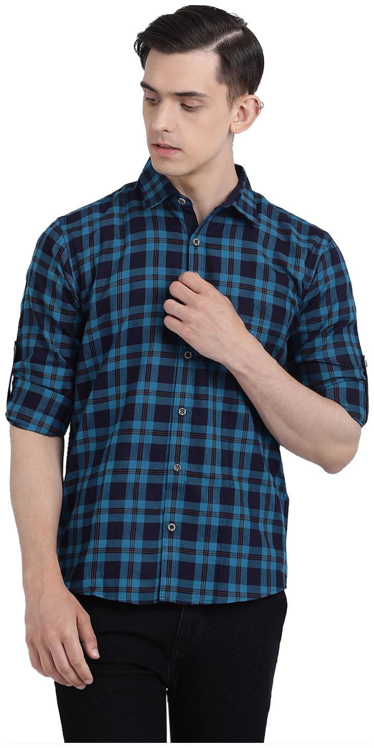 

Being Fab Men Blue Black Checked Slim Fit Casual Shirt