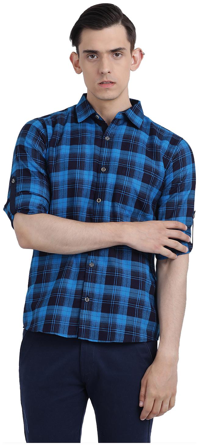 

Being Fab Men Blue Black Checked Slim Fit Casual Shirt