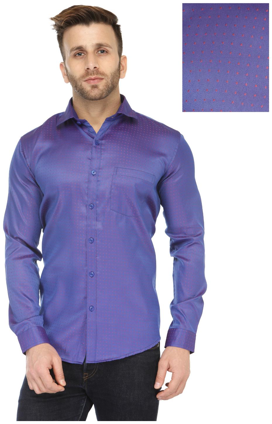 

Being Fab Men s Polka Print Casual Purple Shirt