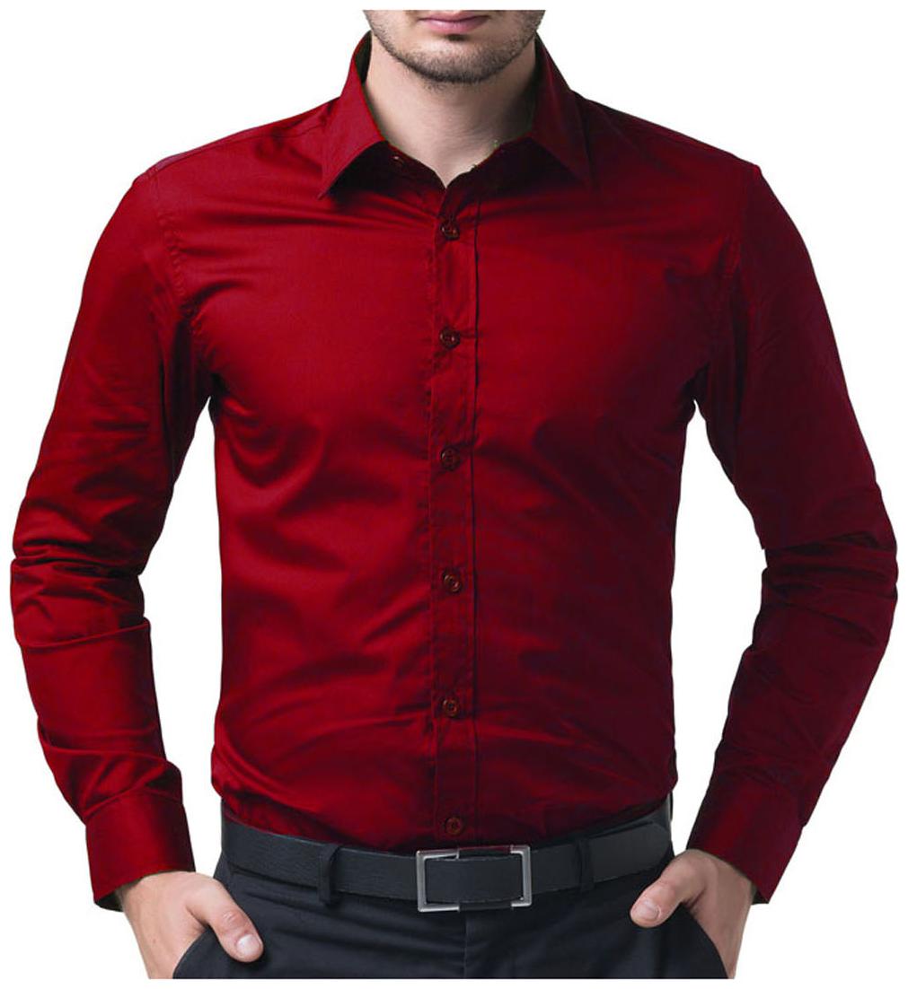 

Being Fab Men Red Solid Super Slim Fit Casual Shirt