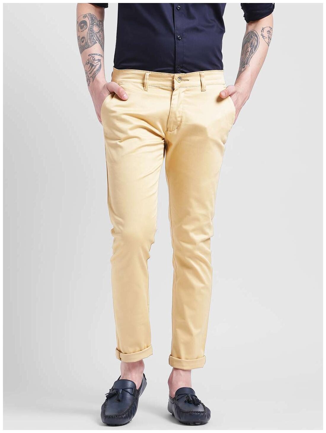 

Being Fab Men Brown Solid Slim fit Regular trousers