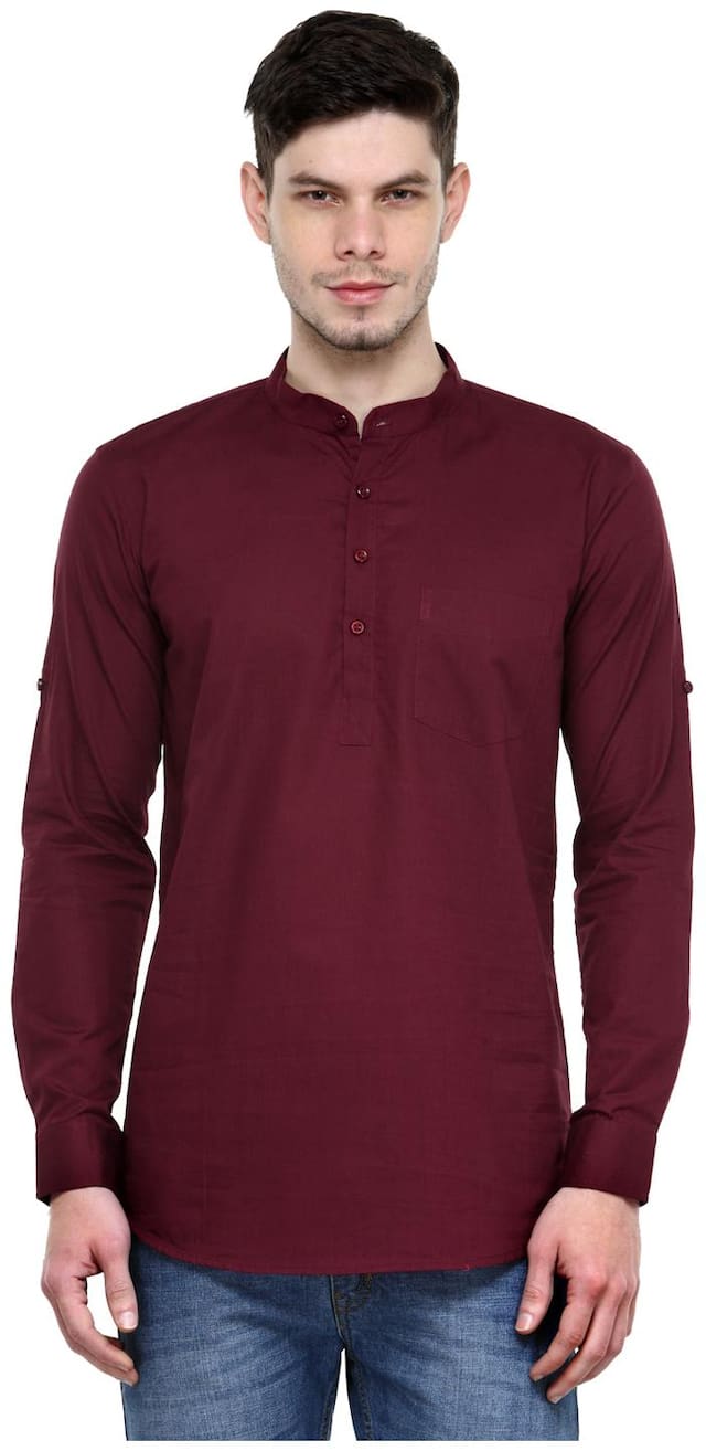 Being Fab Men Maroon Regular Fit Kurta