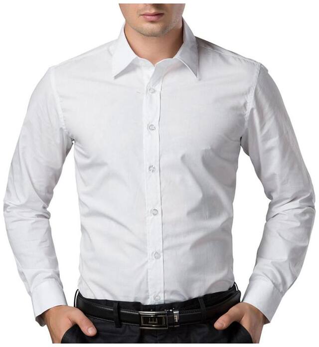 Being Fab Men White Solid Super Slim Fit Casual Shirt