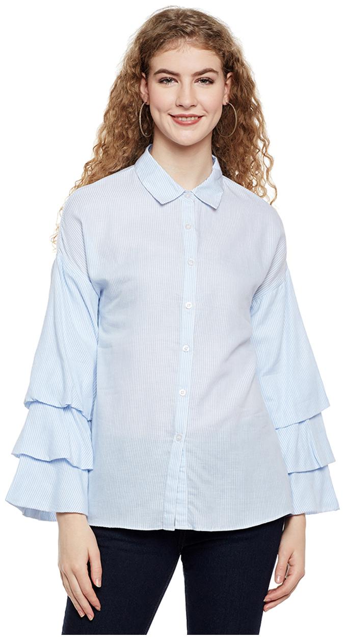 

Oxolloxo Women Grey Solid Regular Fit Shirt