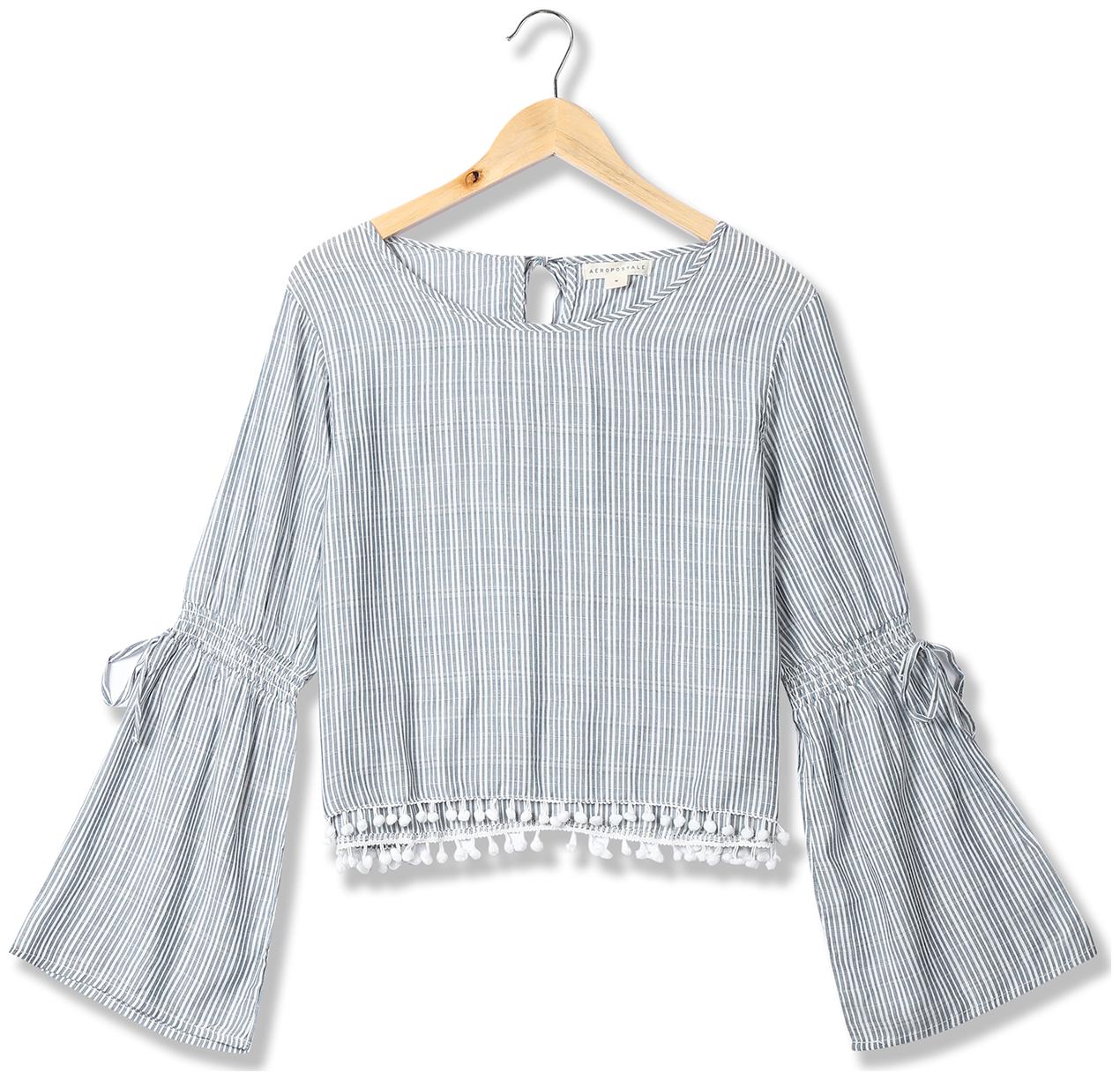 

Aeropostale Women Striped Regular top - Blue