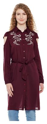

Oxolloxo Women Geometric Regular tunic - Maroon