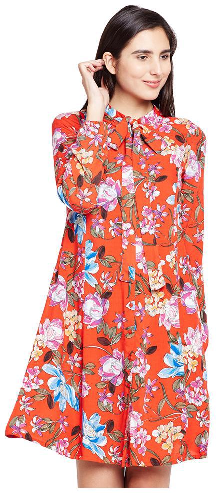 

OXOLLOXO Red Printed Shirt dress