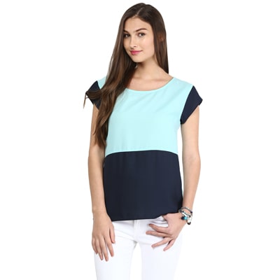 

Besiva Blue Polyester Top