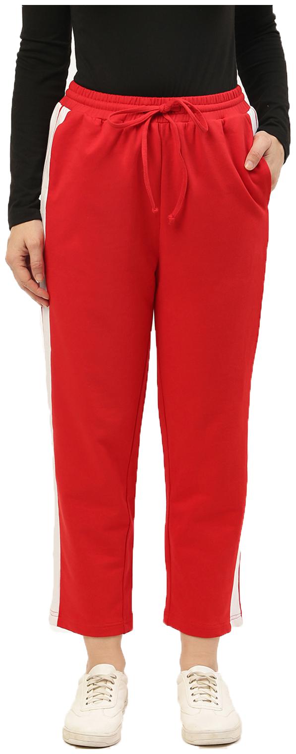 

Besiva Women Regular fit Cotton Solid Track pants - Red