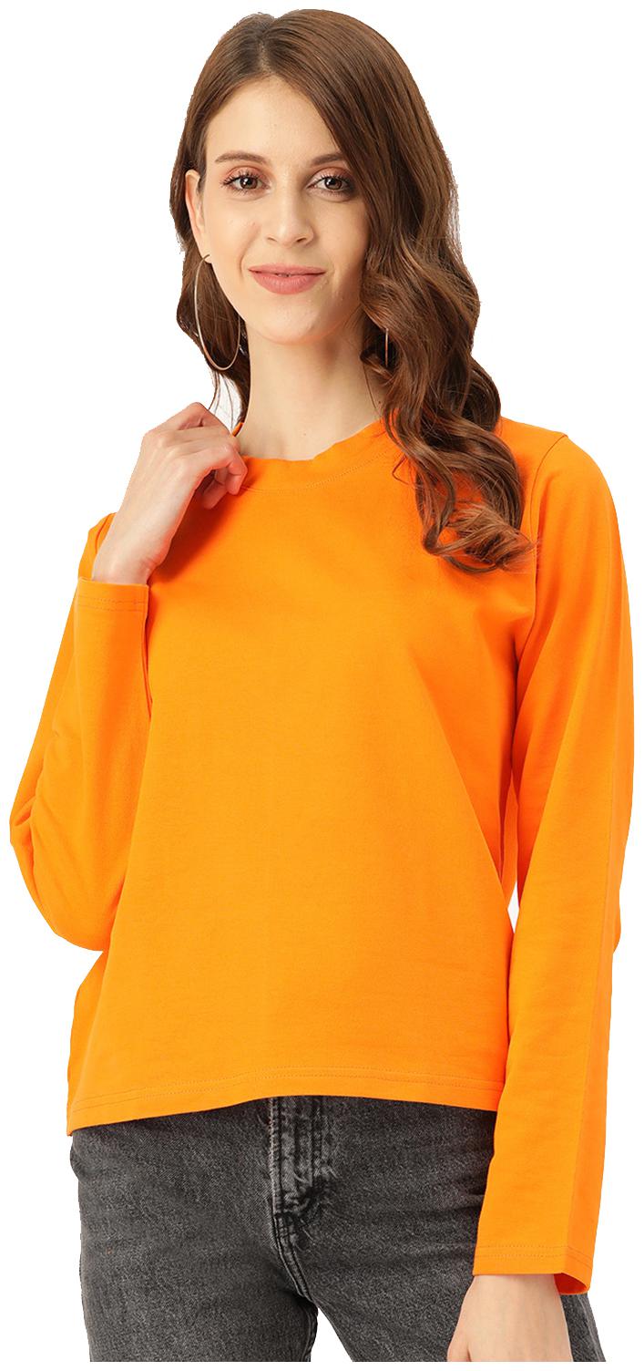 

Besiva Women Solid Sweatshirt - Orange