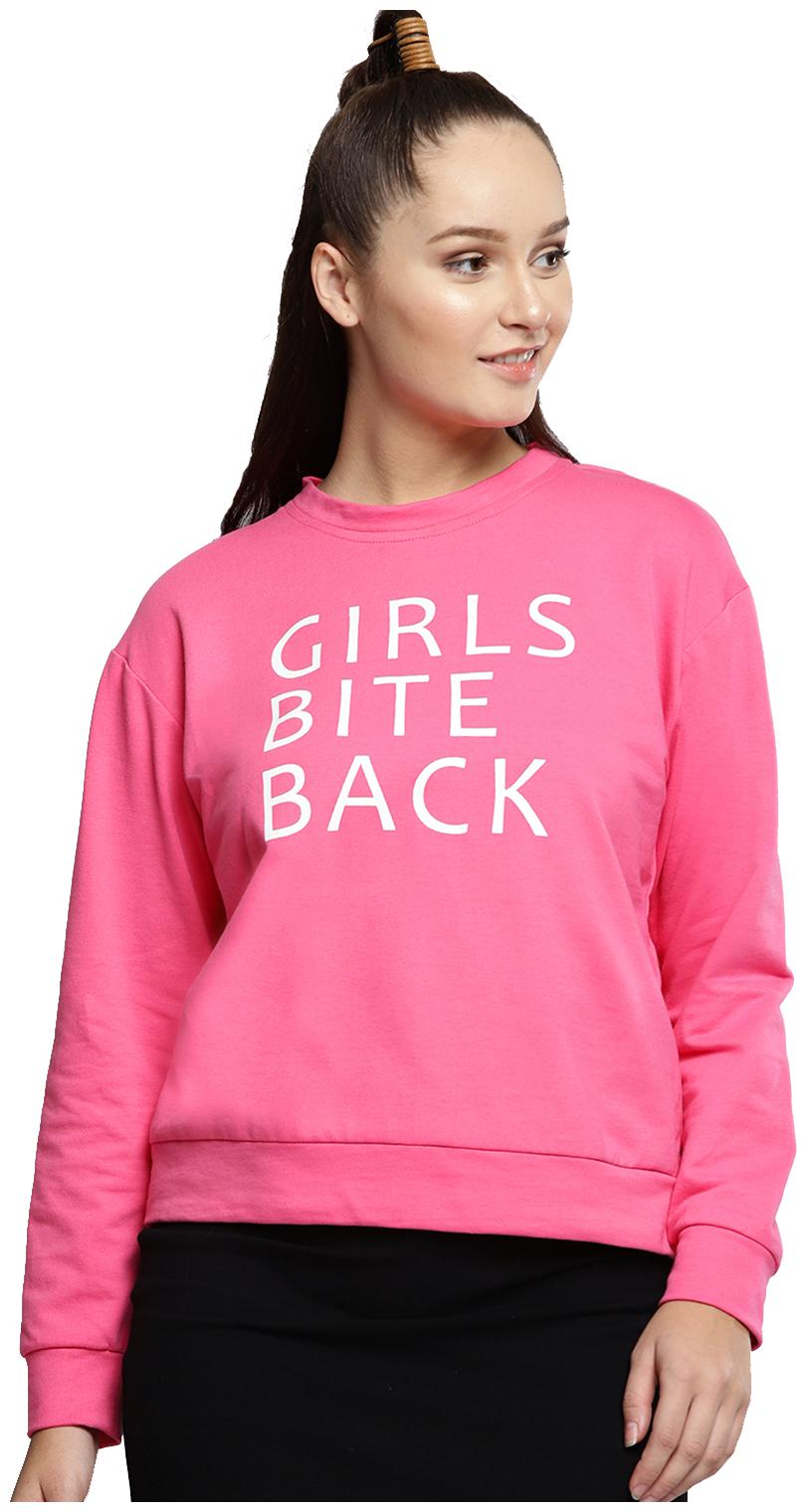 

Besiva Women Printed Sweatshirt - Pink