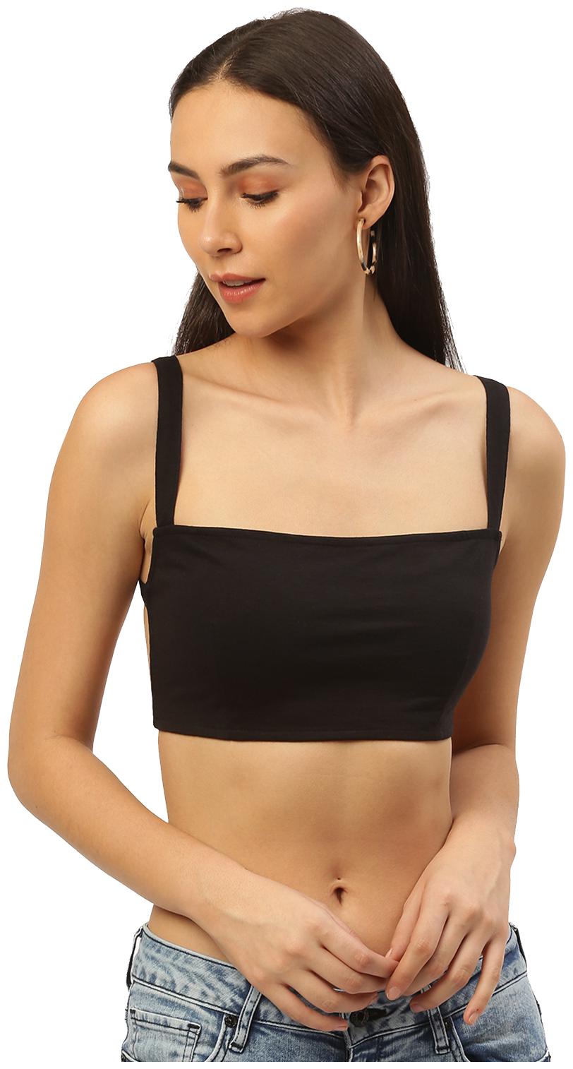

Besiva Cotton Solid Black Tube Women