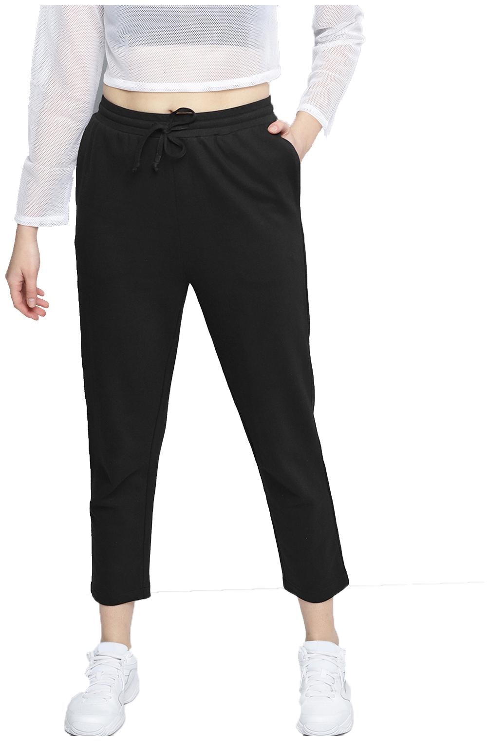 

Besiva Women Regular fit Cotton Solid Track pants - Black