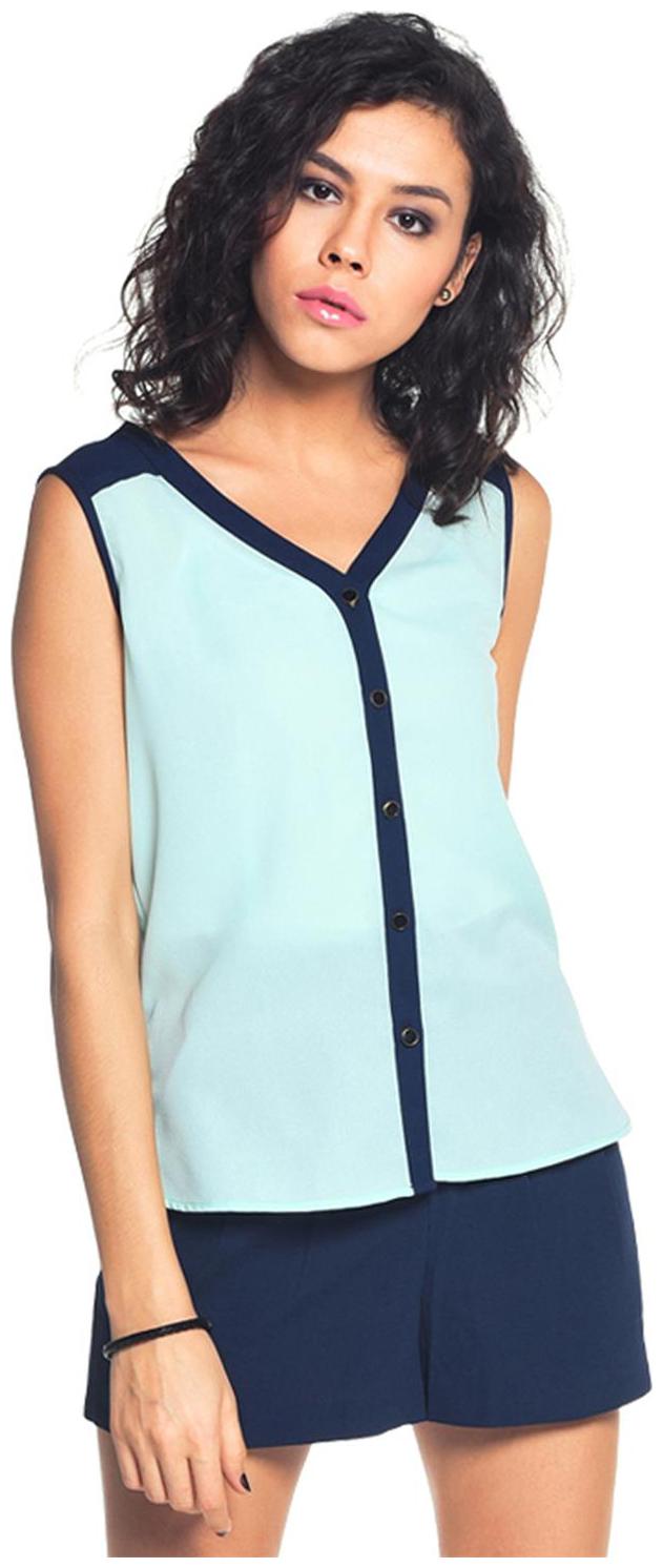 

Besiva Duo Tone Sleeveless Polyester Top
