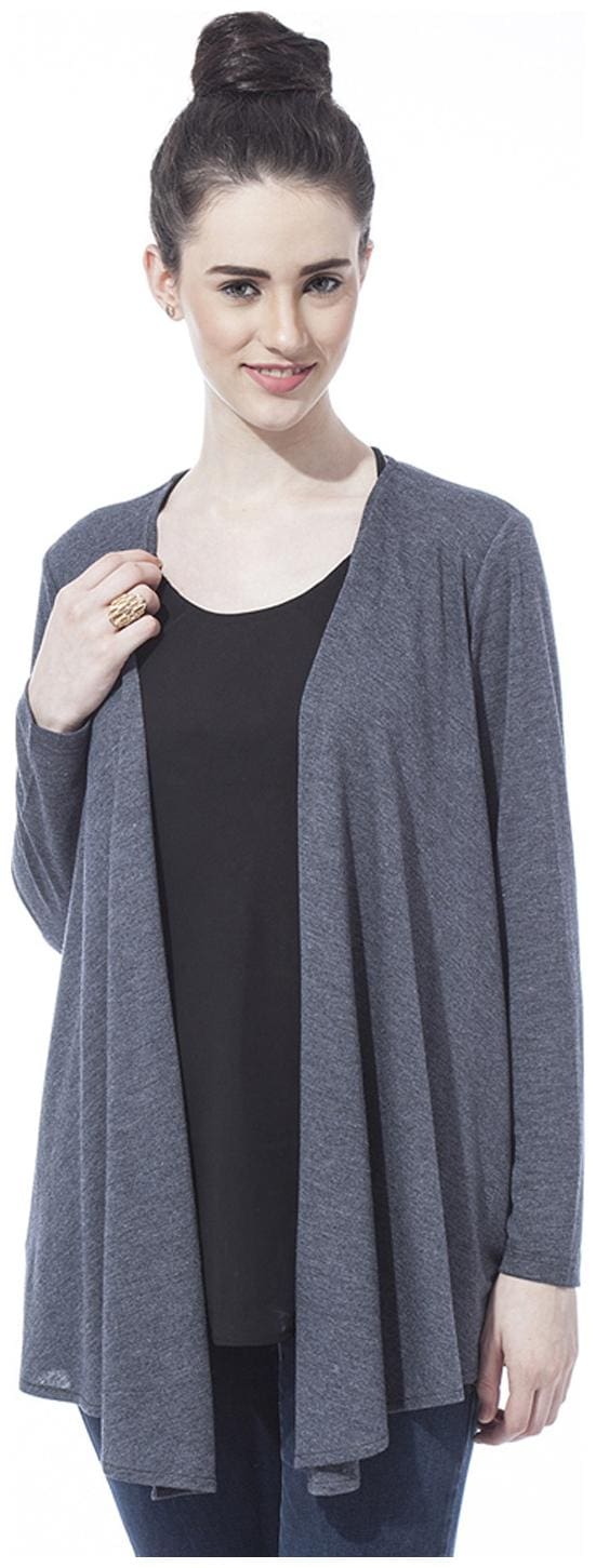 Besiva Grey Polyester Cardigan