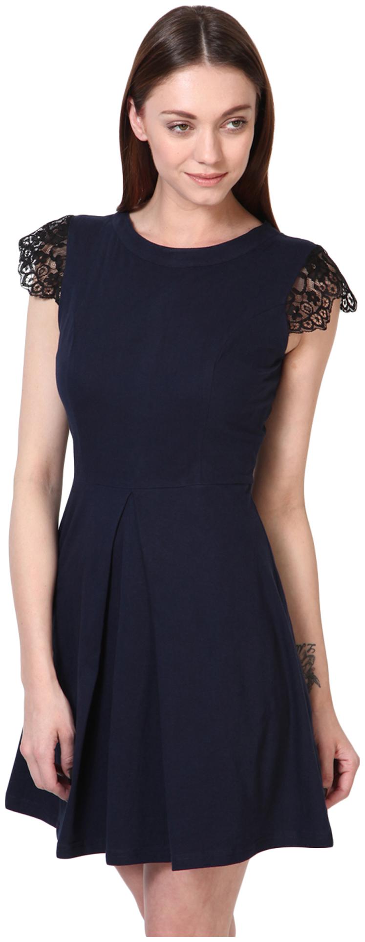 

Besiva Navy Blue Cotton Dress (Size-S)